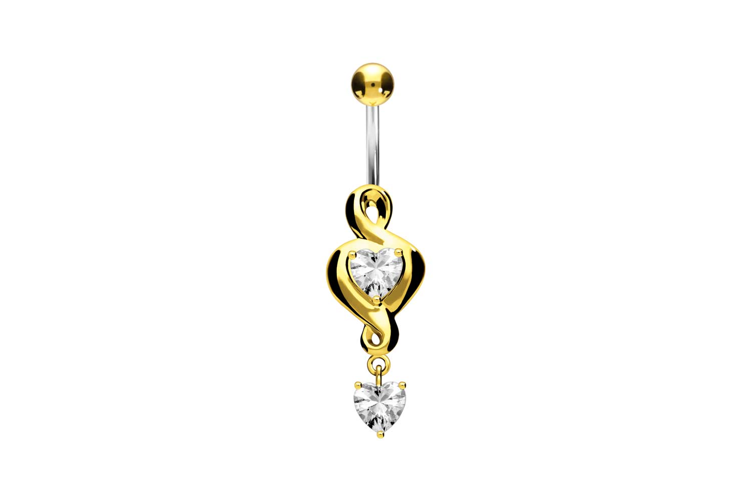 Titanium bananabell with 925 silver design HEART DESIGN