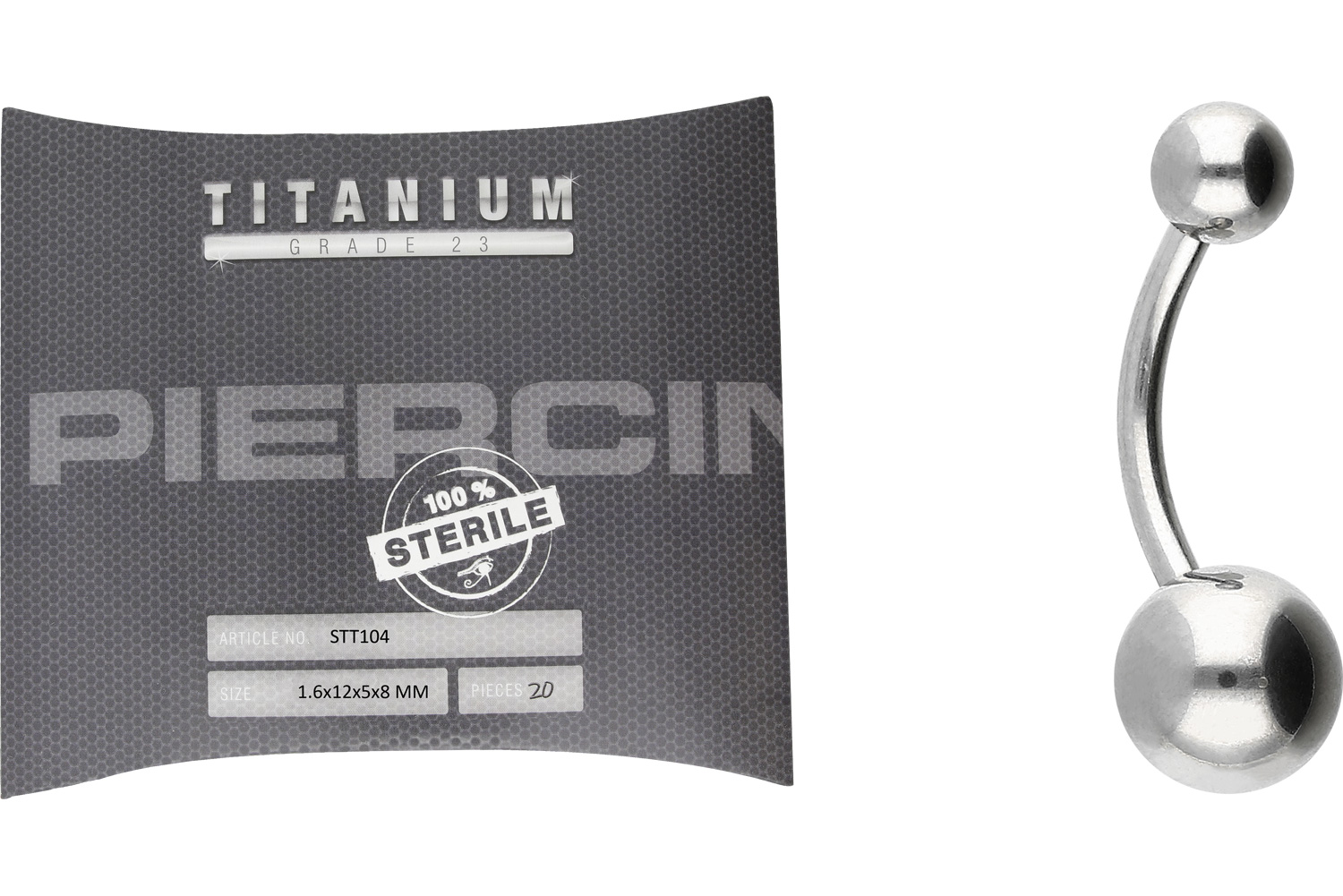 SET of 20 sterile titanium bananabells