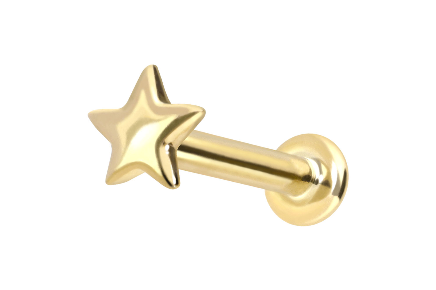 14 Karat Gold Labret mit Innengewinde STERN