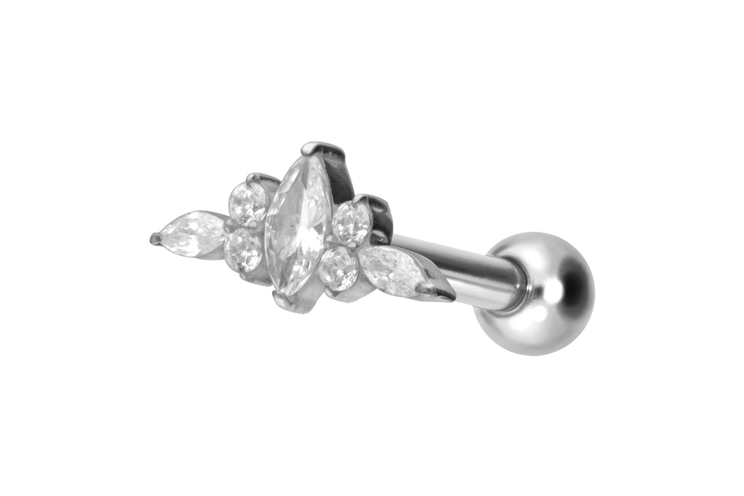 Titanium ear piercing with internal thread DESIGN