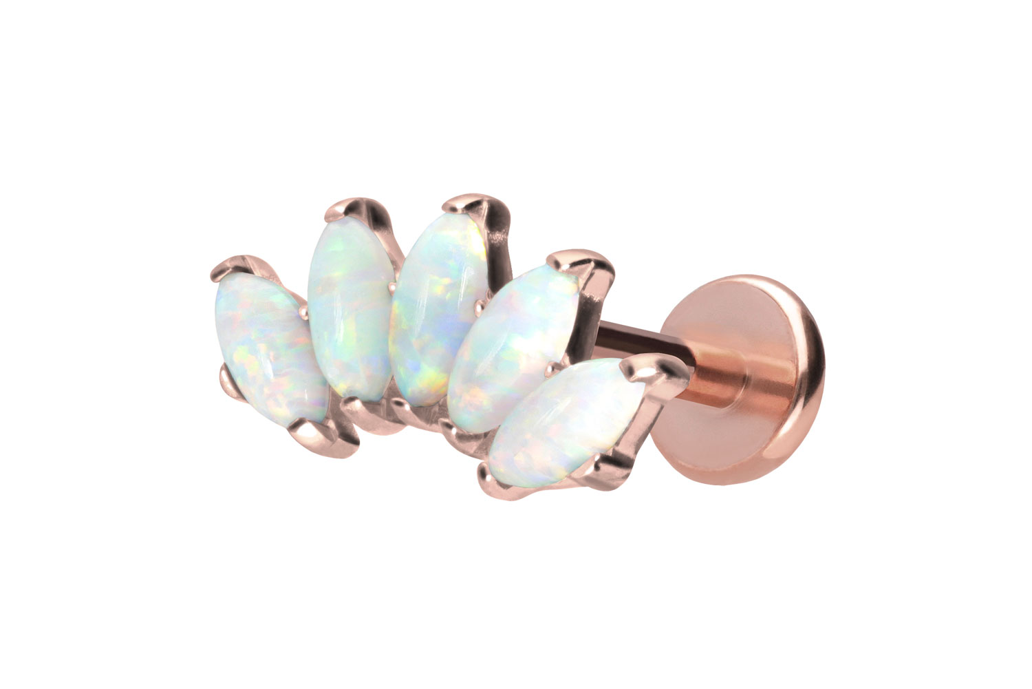 Titan Labret mit Push Fit BOGEN + SYNTHETSCHE OPALE