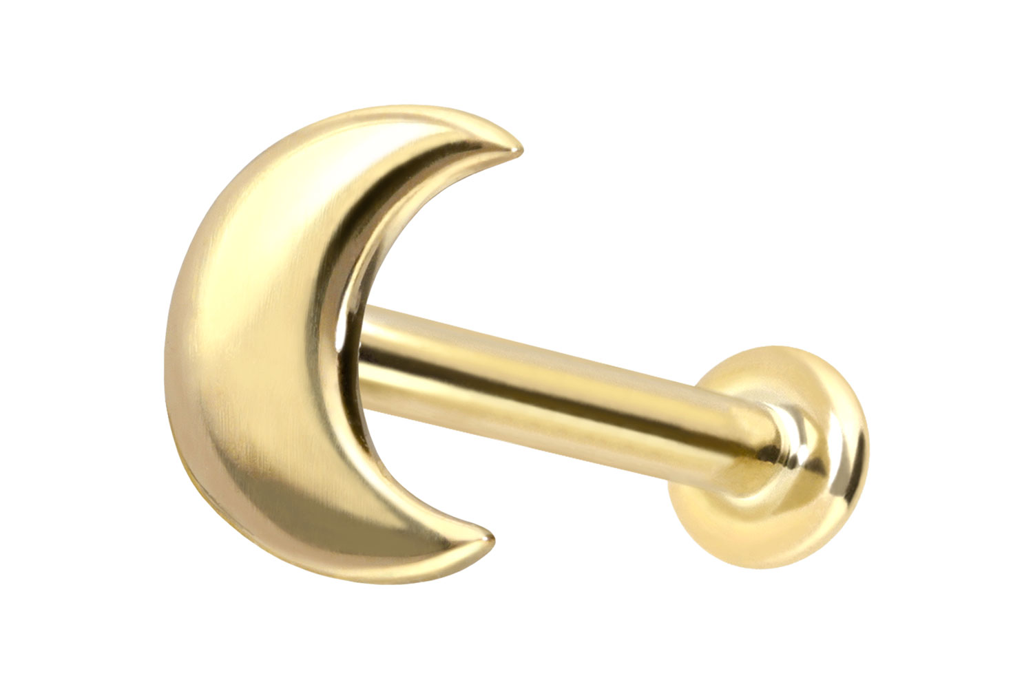 14 Karat Gold Labret mit Push Fit MOND