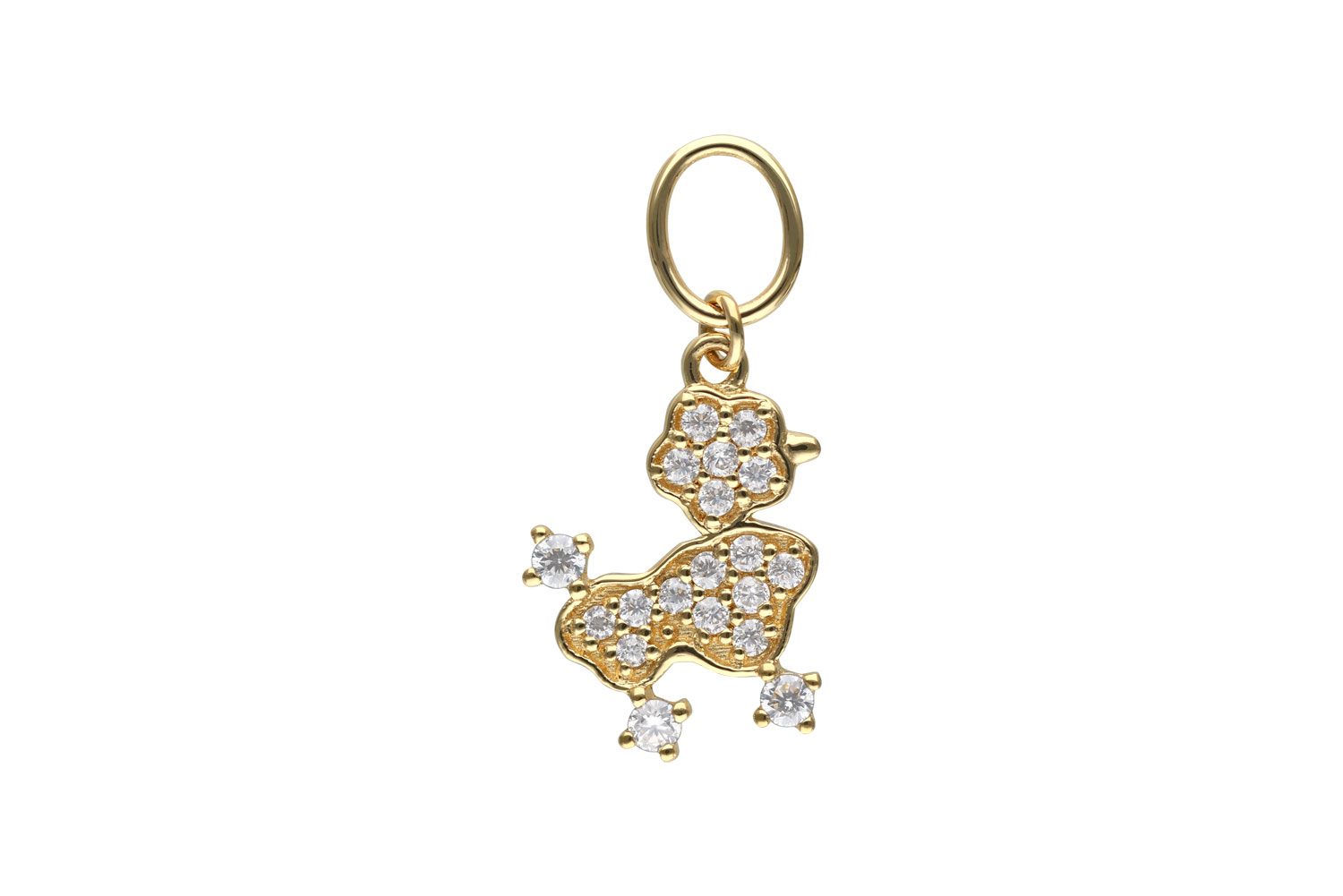 18 carat gold pendant for clickers MOISSANITE POODLE