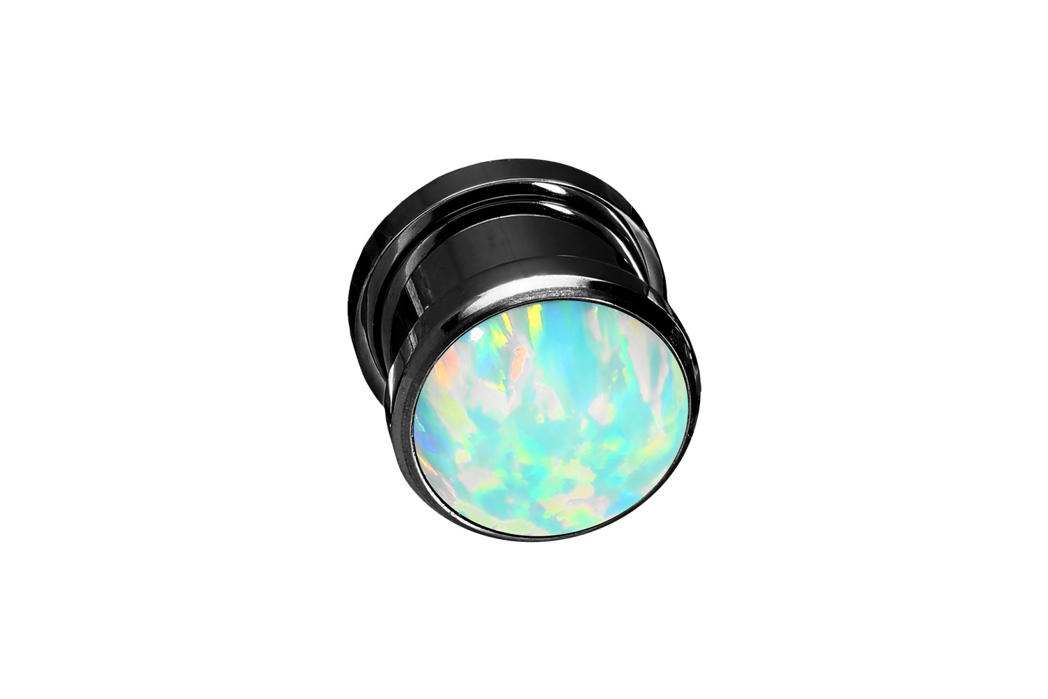 Surgical steel plug SYNTHETIC OPAL ++SALE++