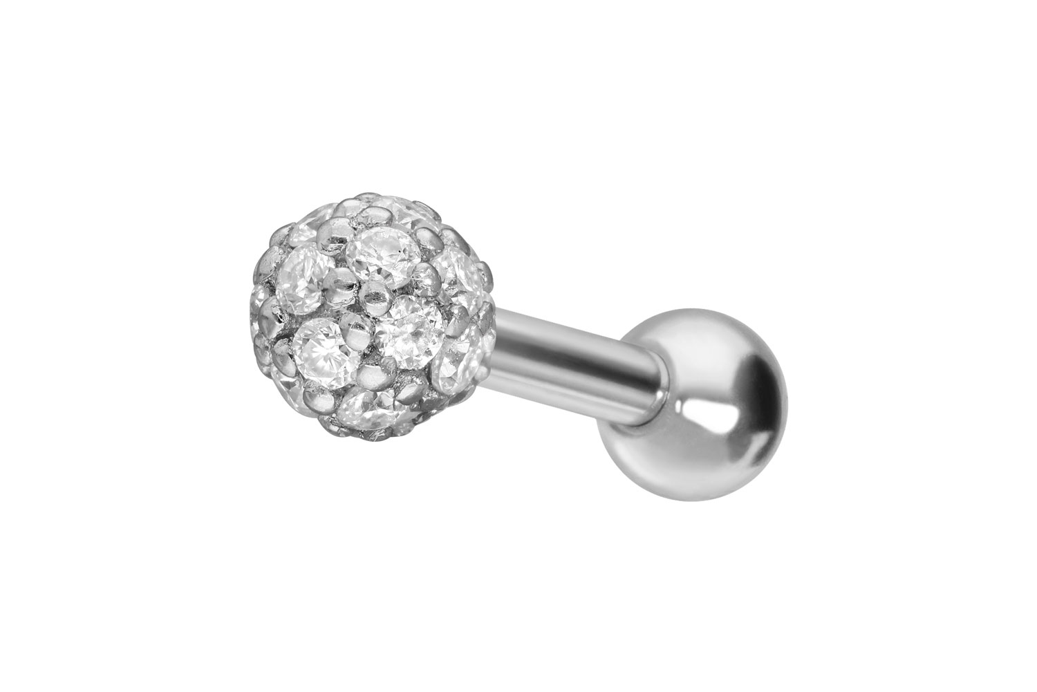 14/18 carat gold ear piercing MOISSANITE BALL