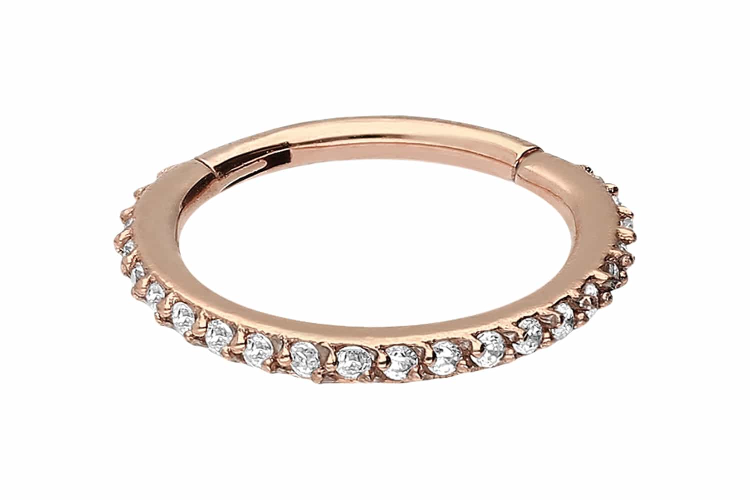 Chirurgenstahl Segmentring Clicker EINGEFASSTE KRISTALLE ++SALE++