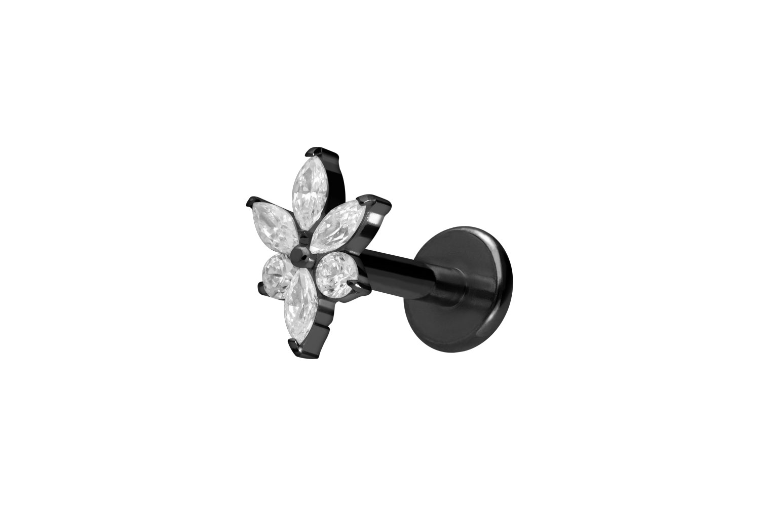 Titan Labret mit Innengewinde KRISTALLBLUME