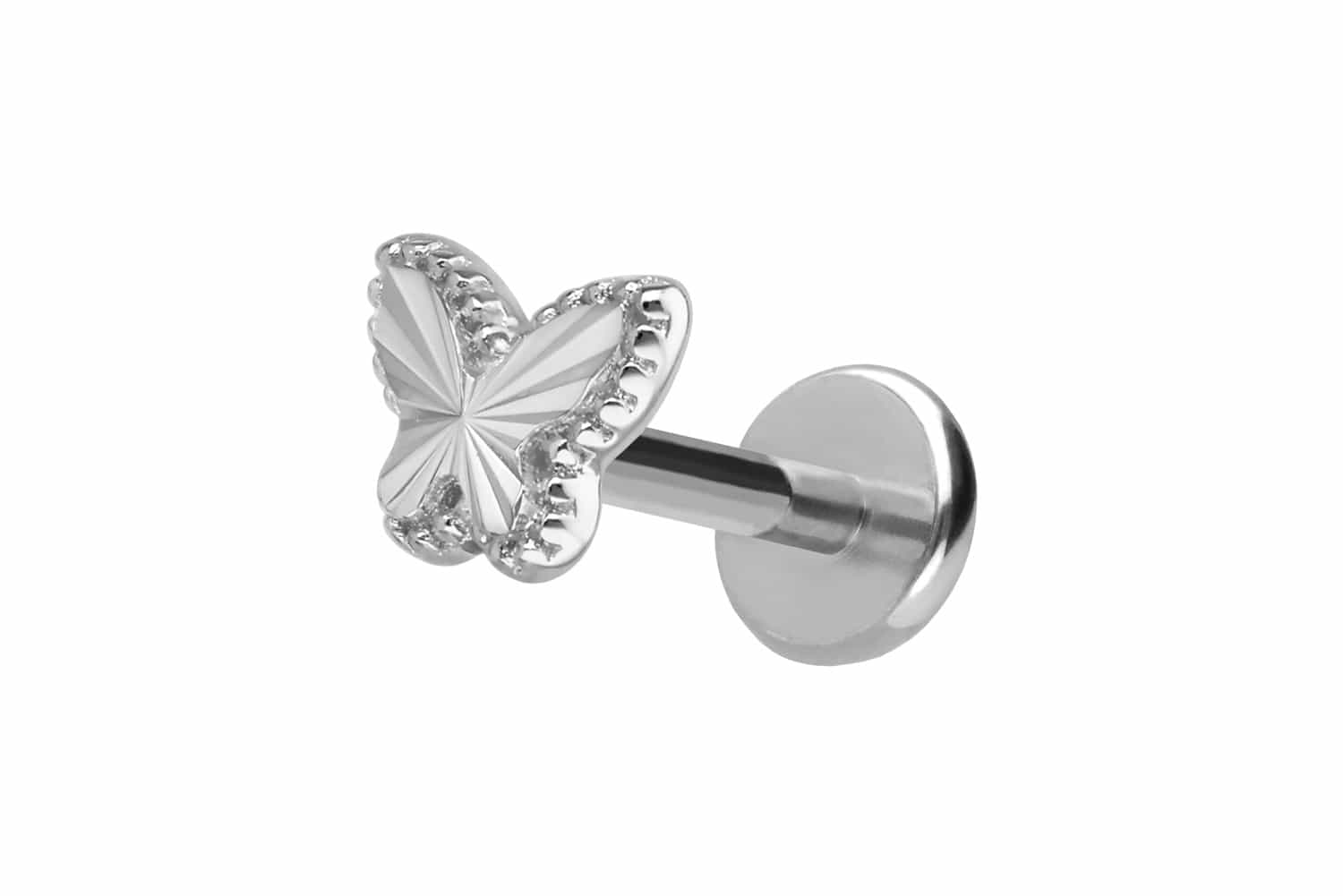 Titan Labret mit Innengewinde + 925er Silber Aufsatz SCHMETTERLING