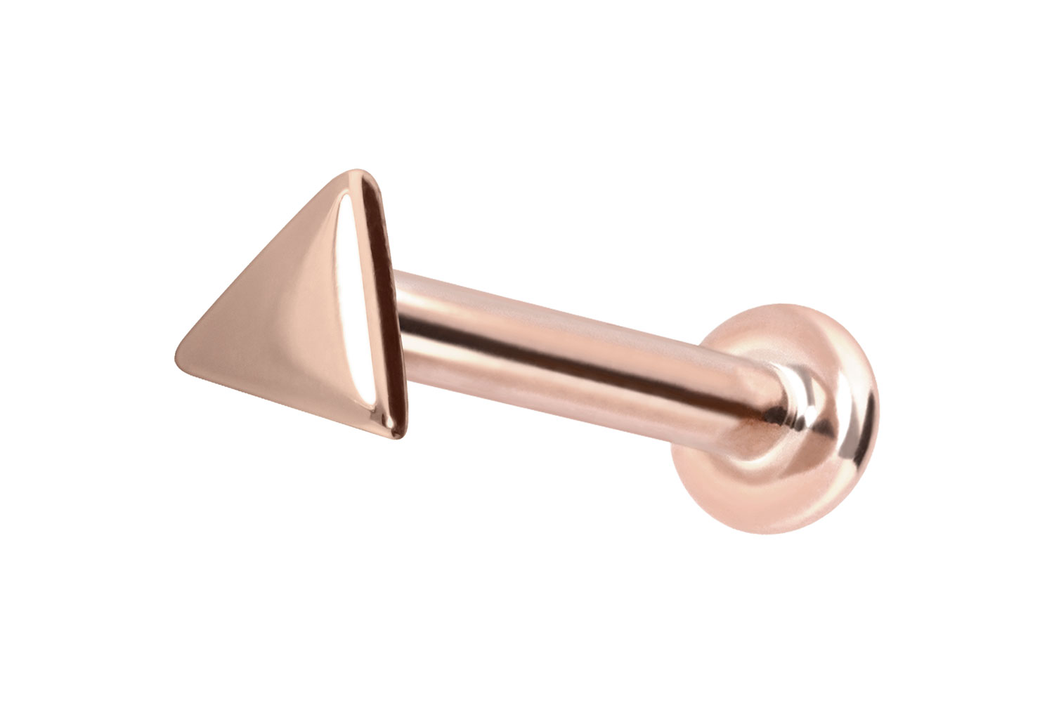 14 Karat Gold Labret mit Innengewinde DREIECK