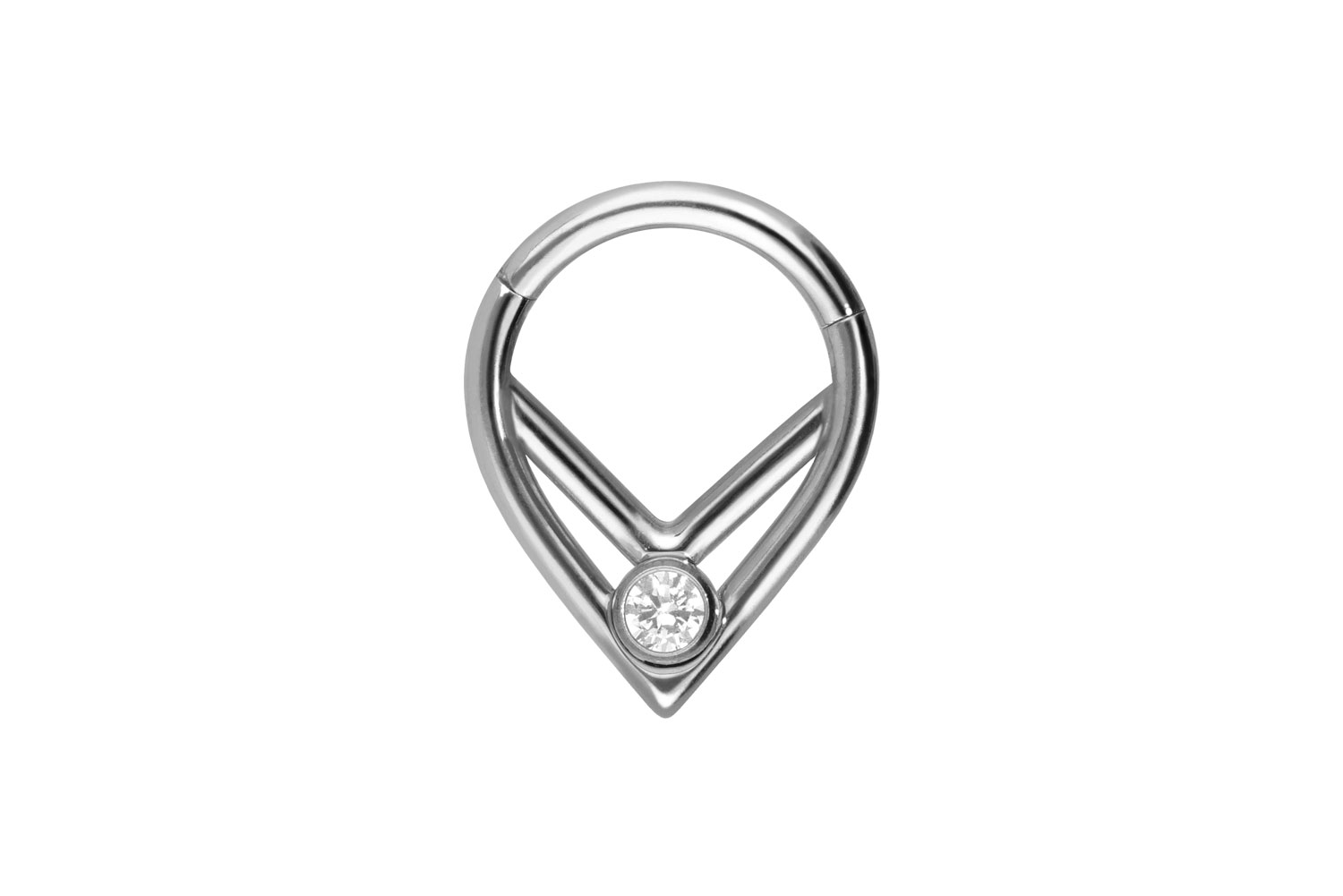 Titan Segmentring Clicker 2 SPITZE RINGE + KRISTALL