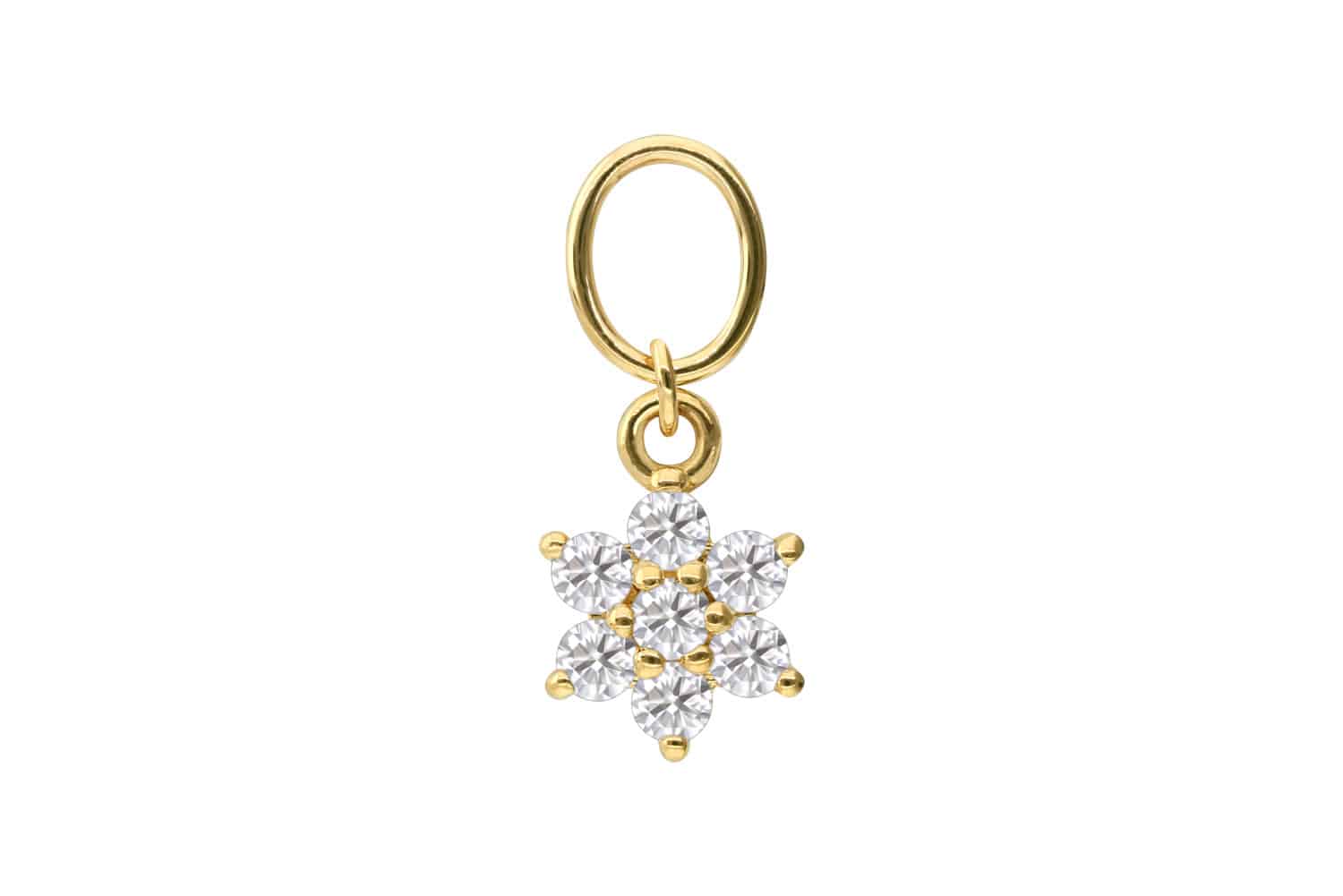 18 Karat Gold Anhänger für Clicker MOISSANIT-BLUME
