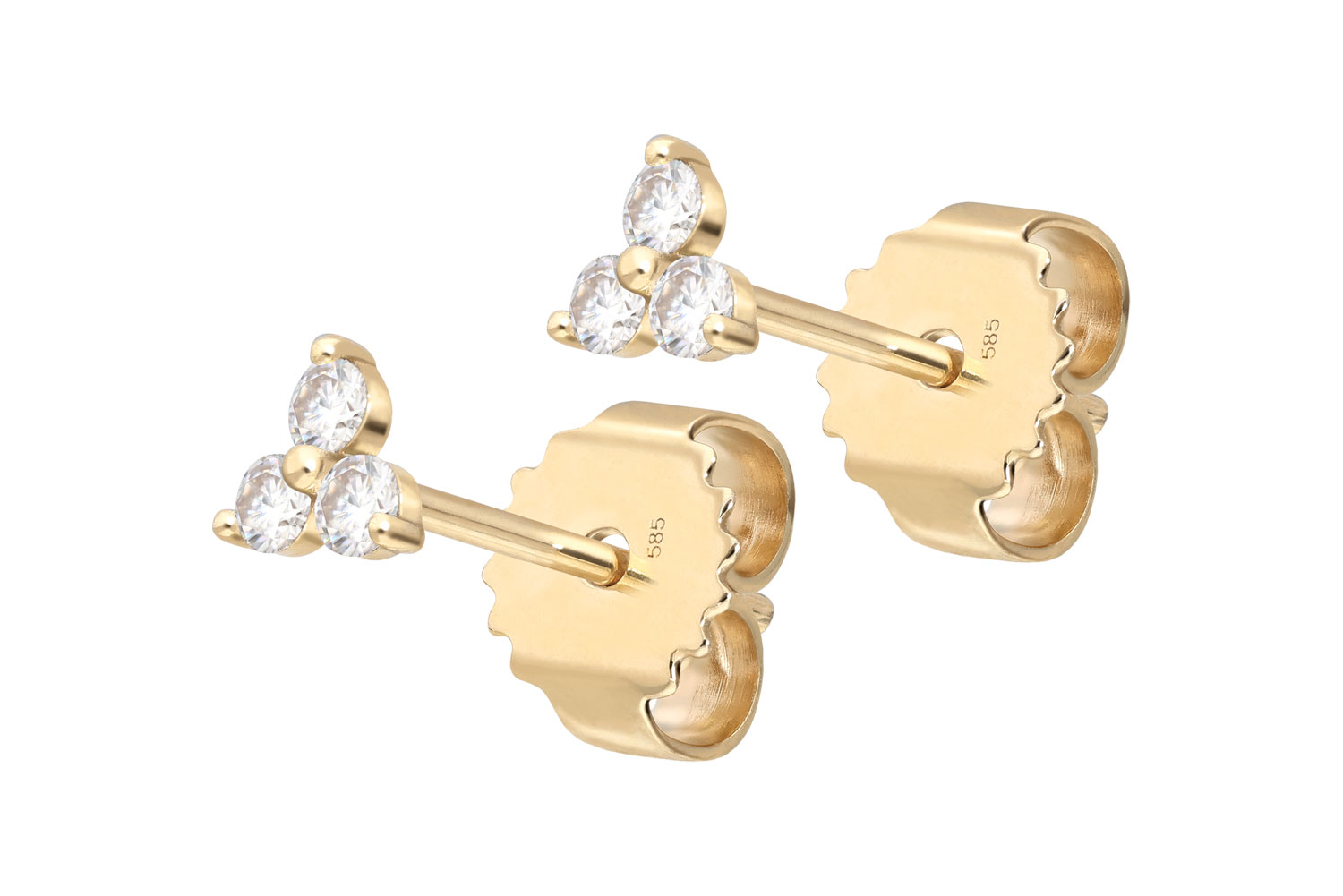 14 Karat Gold Ohrstecker MOISSANIT-BLUME