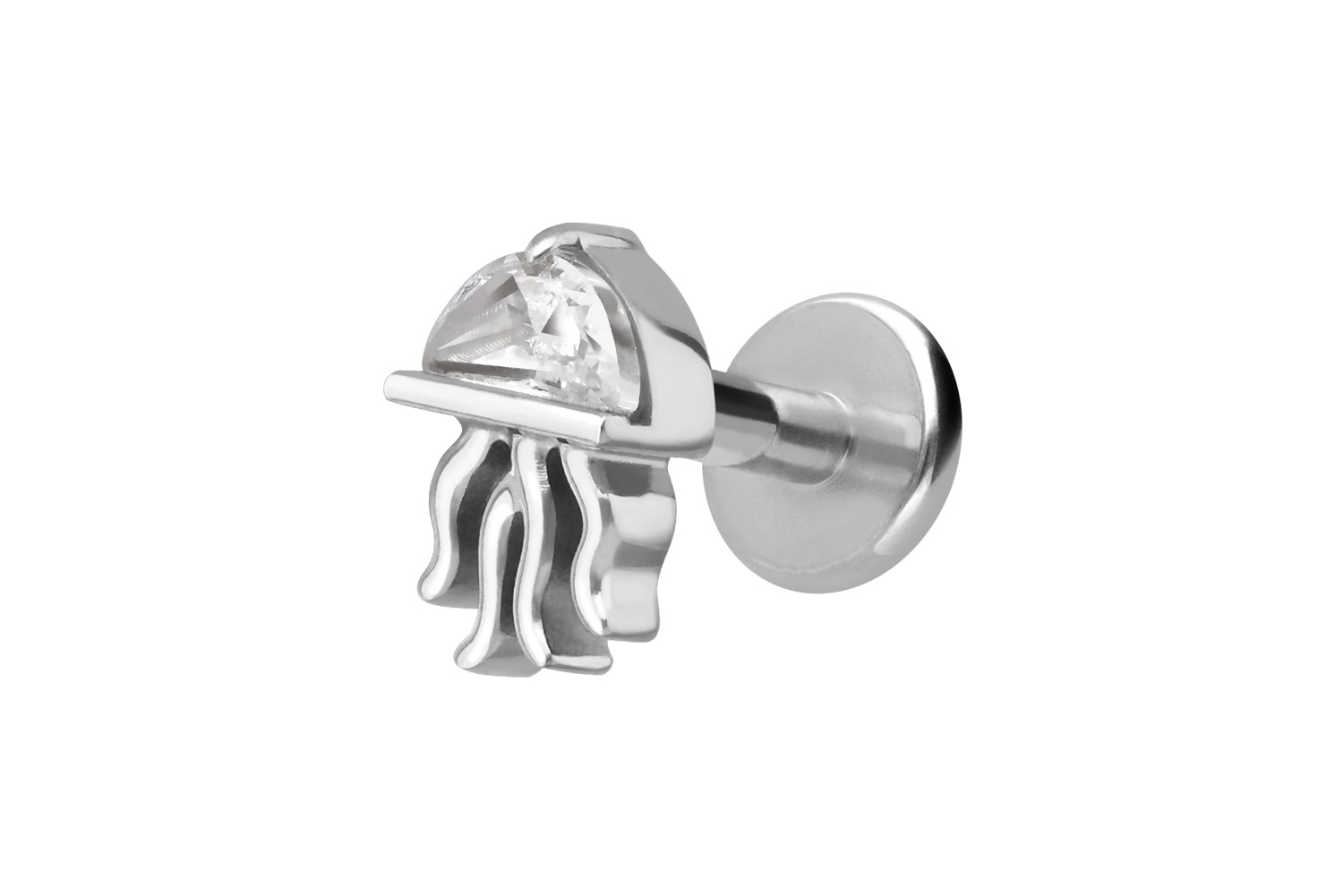 Titanium labret with internal thread JELLYFISH