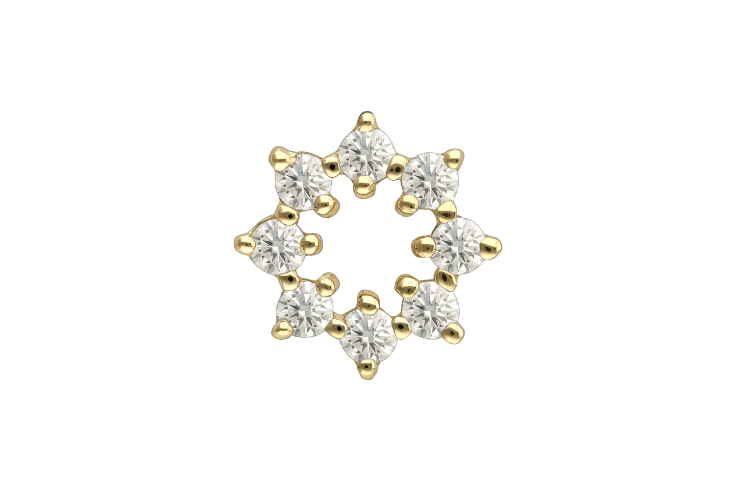 14 carat gold pendant for clickers MOISSANITE CIRCLE