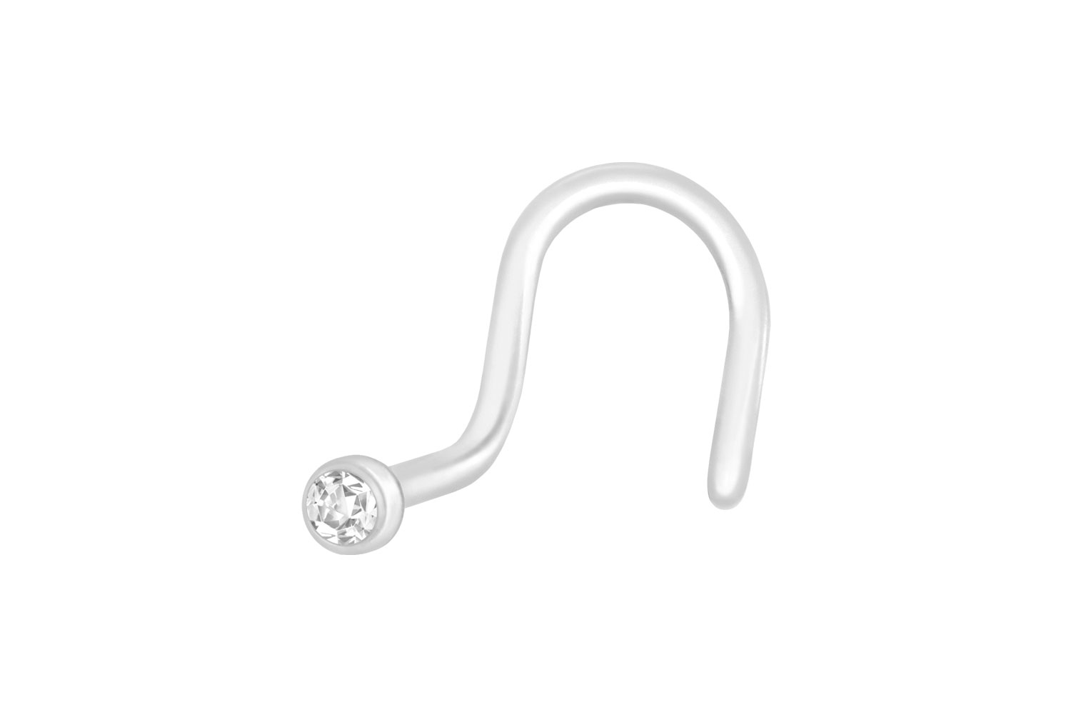 PMFK Nasenstecker Spirale KRISTALL - flexibel