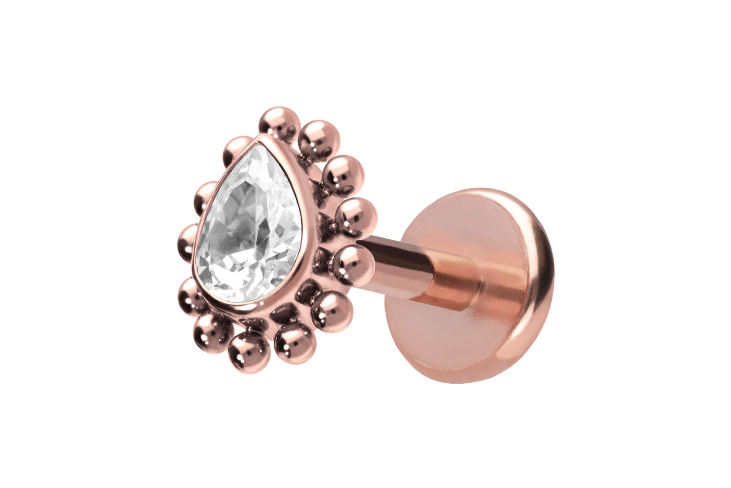 Titan Labret mit Push Fit KRISTALLTROPFEN + KUGELN
