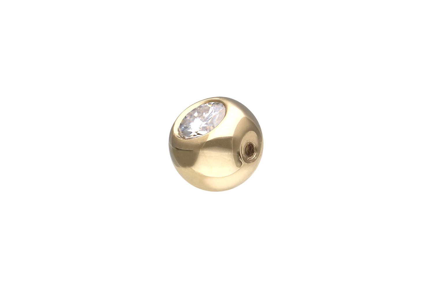14/18 carat gold clip-in ball MOISSANITE
