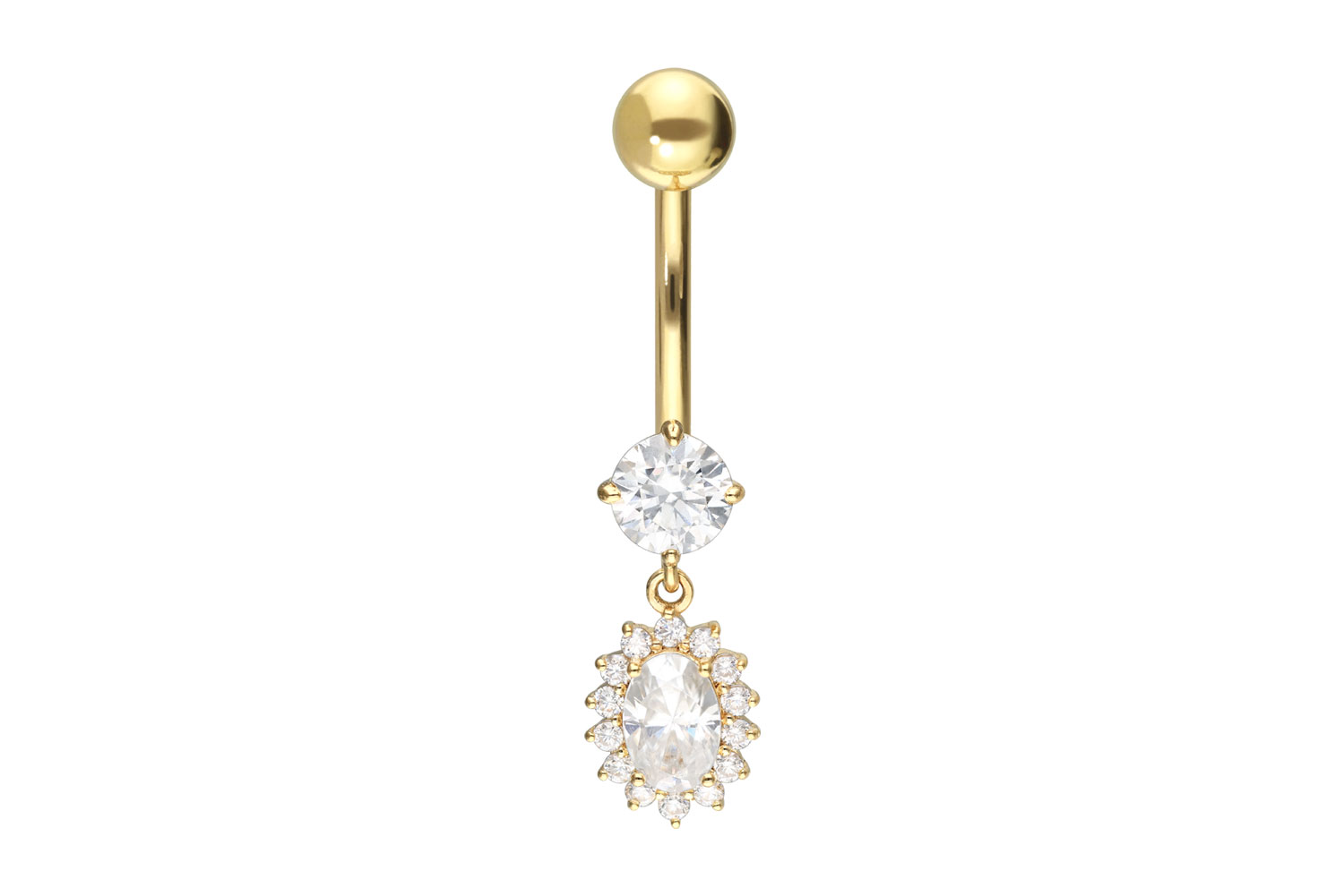 18 carat gold bananabell MOISSANITE FLOWER