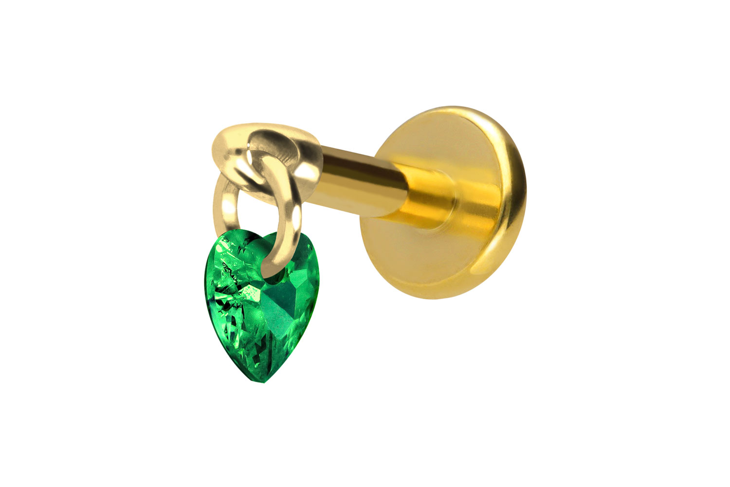 Titanium labret with internal thread CRYSTAL HEART