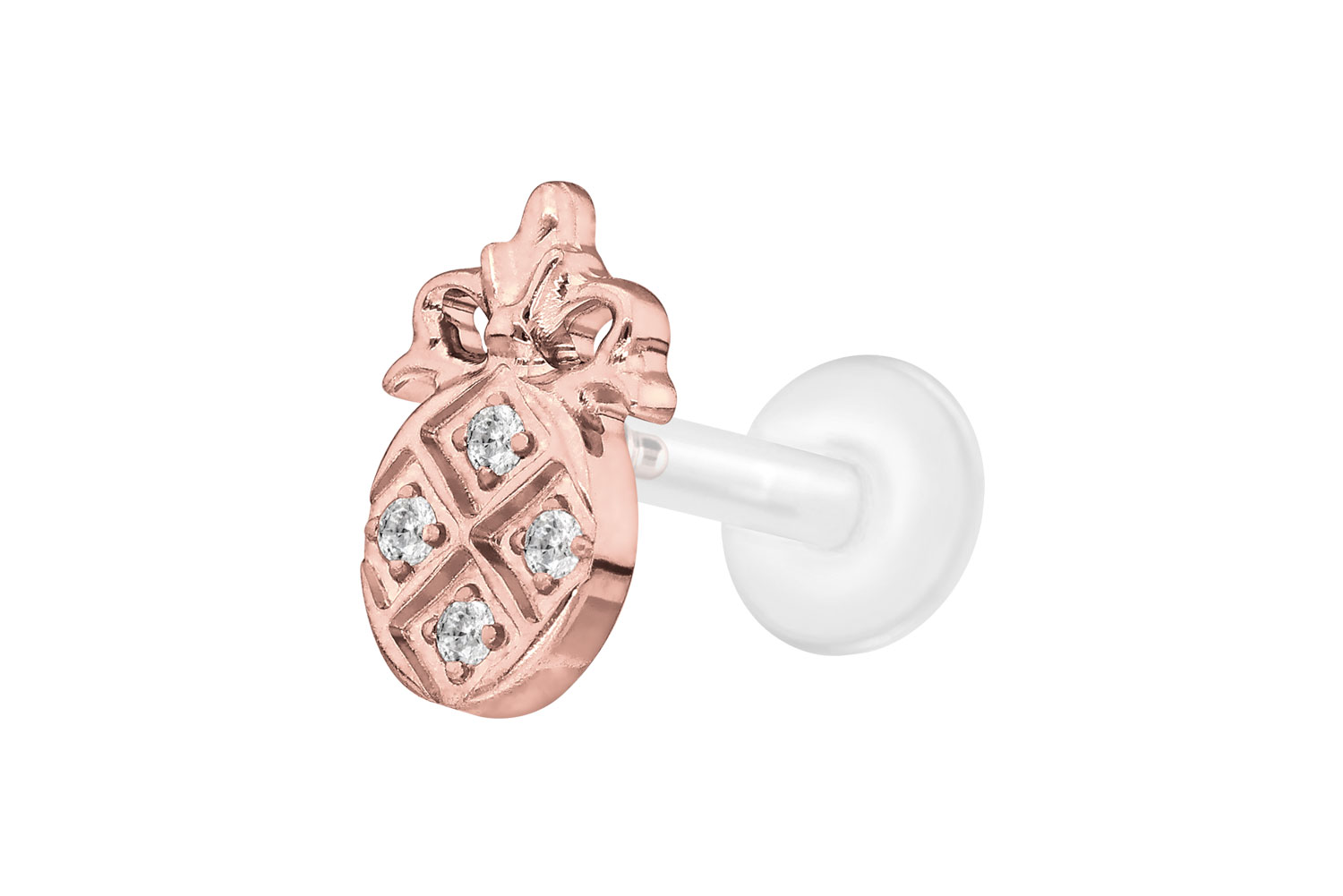 PTFE Labret mit Innengewinde + Titan-Aufsatz KRISTALLANANAS