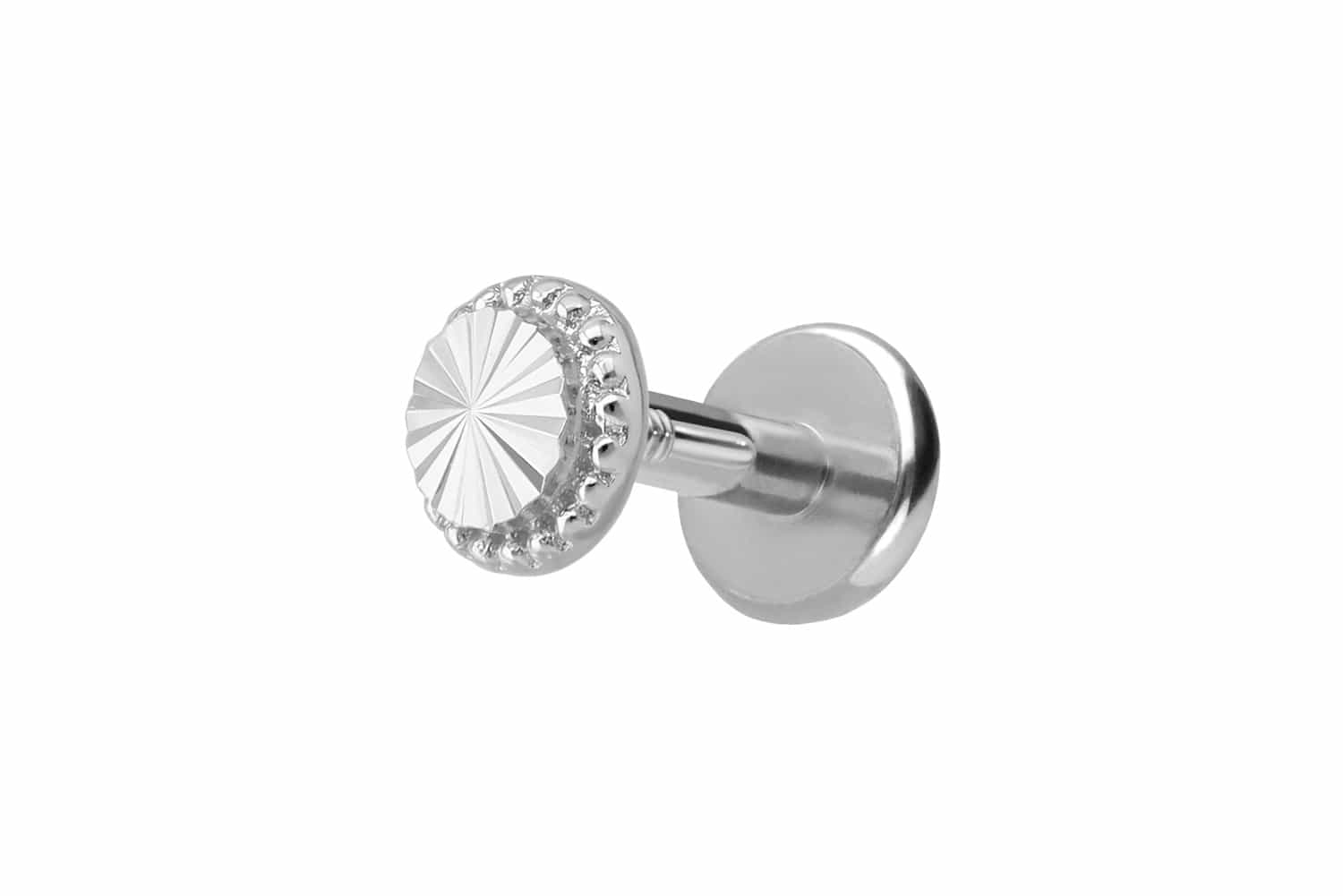 Titan Labret mit Innengewinde + 925er Silber Aufsatz DISC