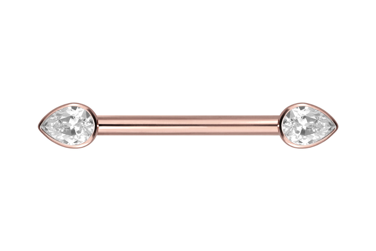 Titan Nippelpiercing mit Innengewinde KRISTALLTROPFEN