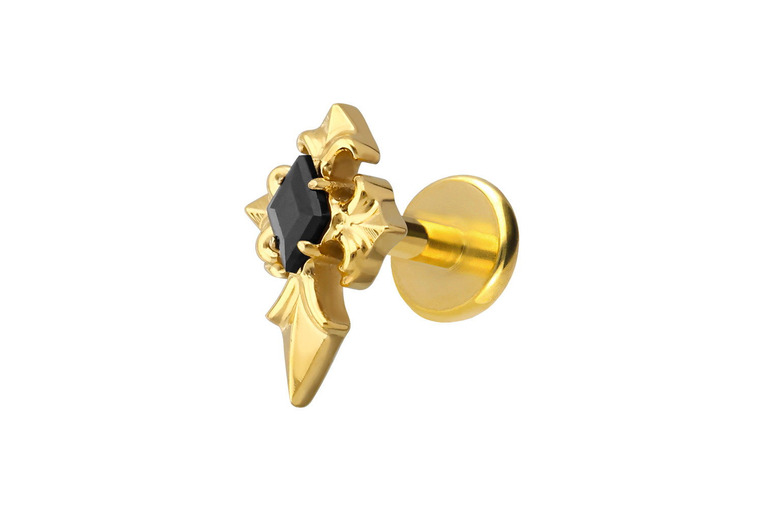 Titanium labret with push fit CROSS