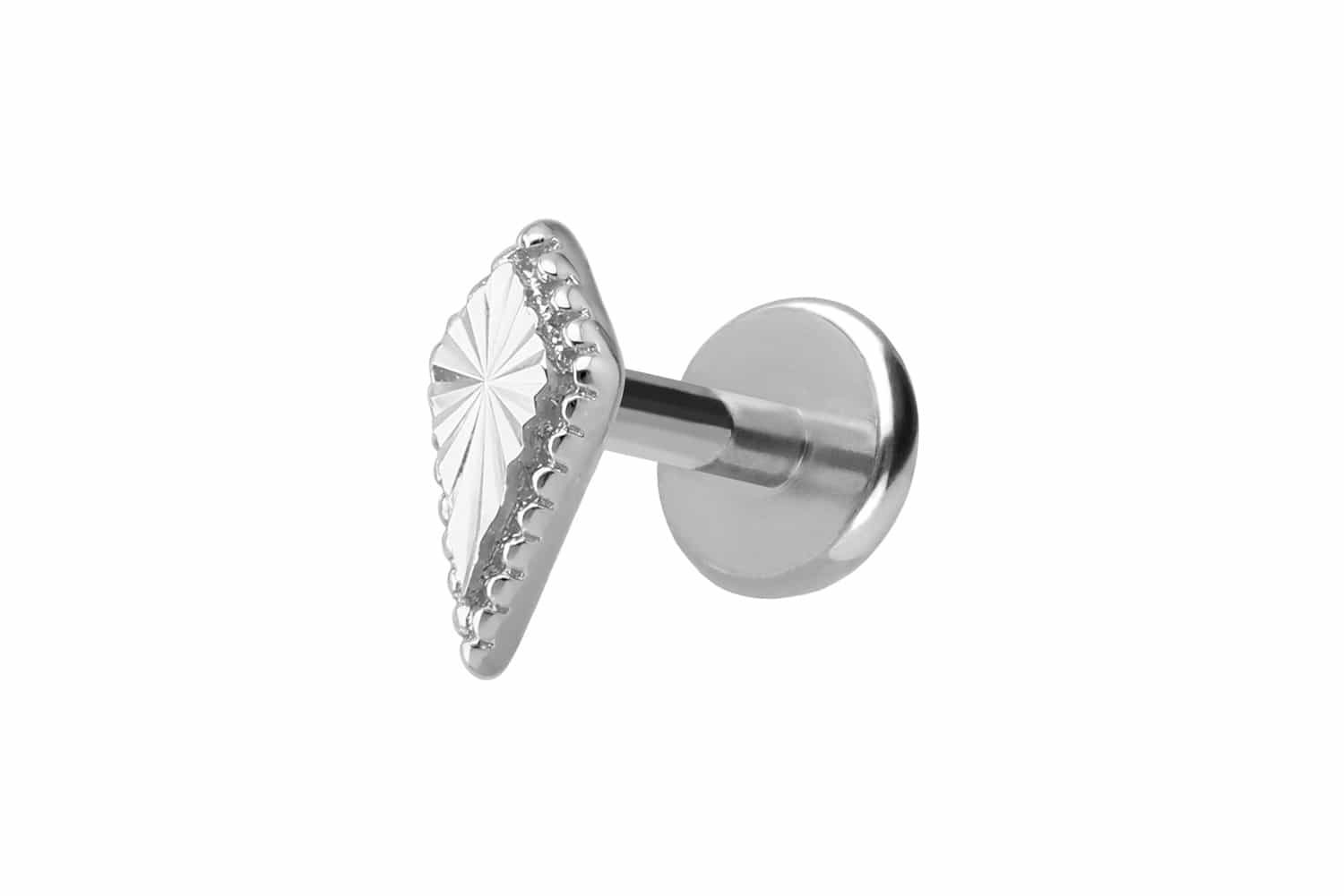 Titan Labret mit Innengewinde + 925er Silber Aufsatz SCHILD