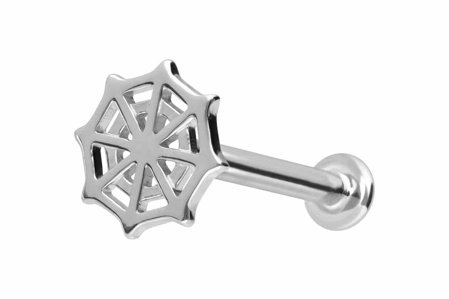 14 carat labret with internal thread SPIDERWEB
