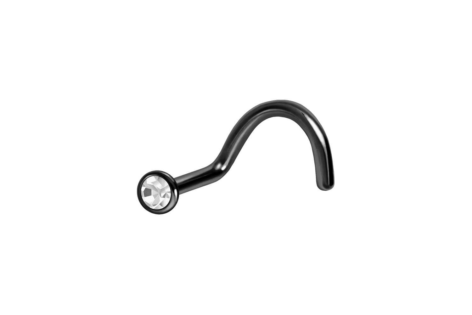Titan Nasenstecker Spirale FLACHER KRISTALL