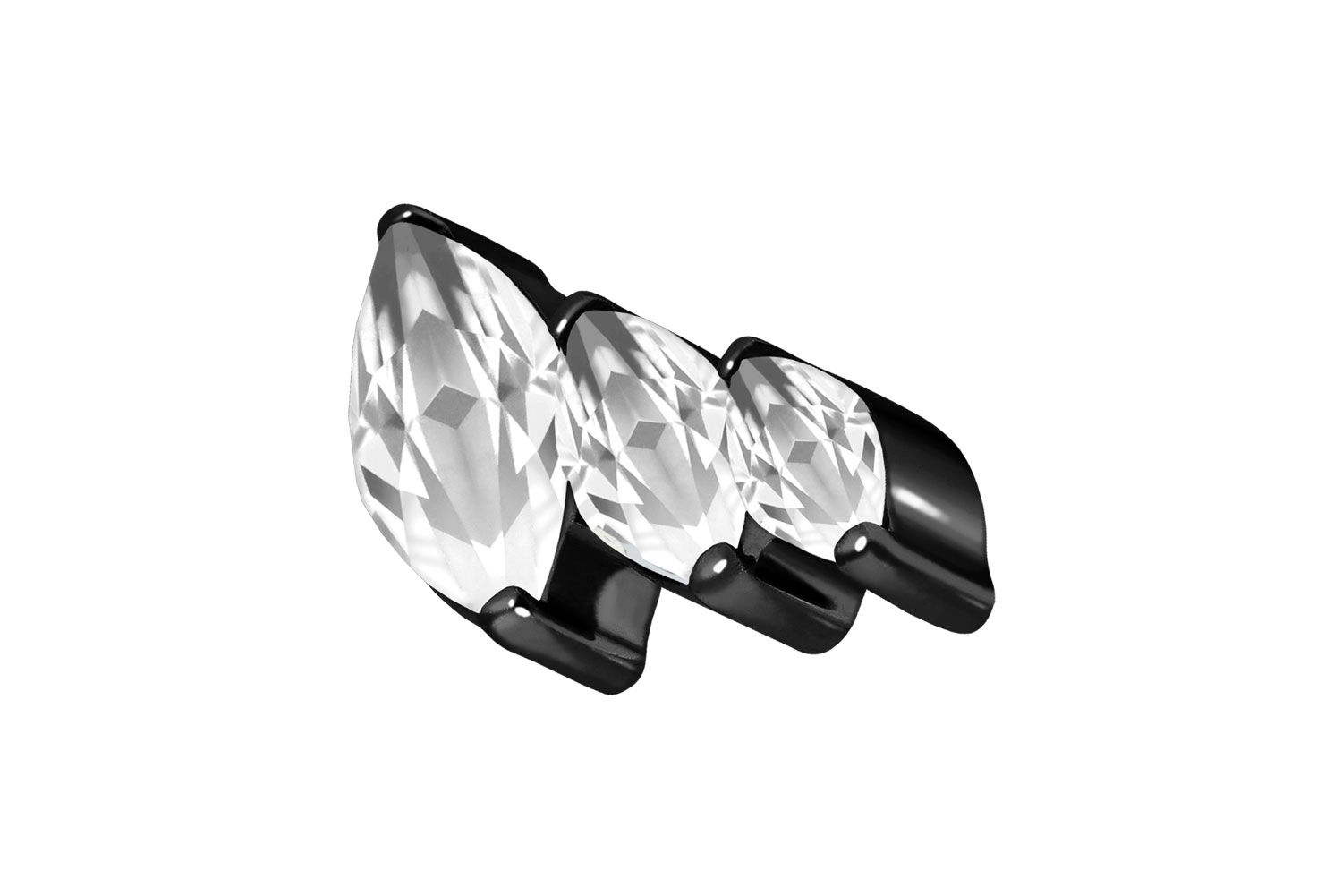 Titan Aufsatz mit Push Pin 3 EINGEFASSTE KRISTALLTROPFEN