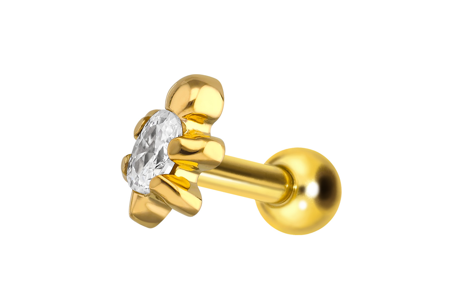 Titanum ear piercing with internal thread TURTLE