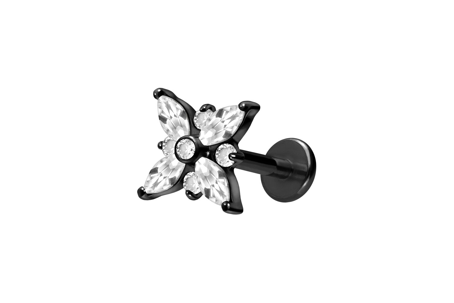 Titan Labret mit Innengewinde KRISTALLSTERN