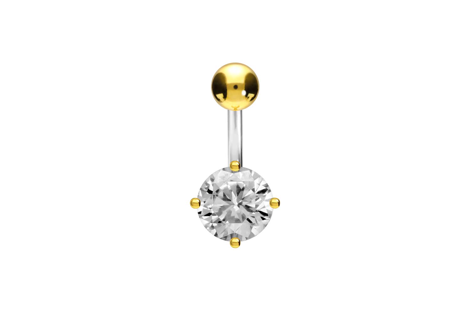 Titan Bananabell mit 925er Silber-Design RUNDER KRISTALL