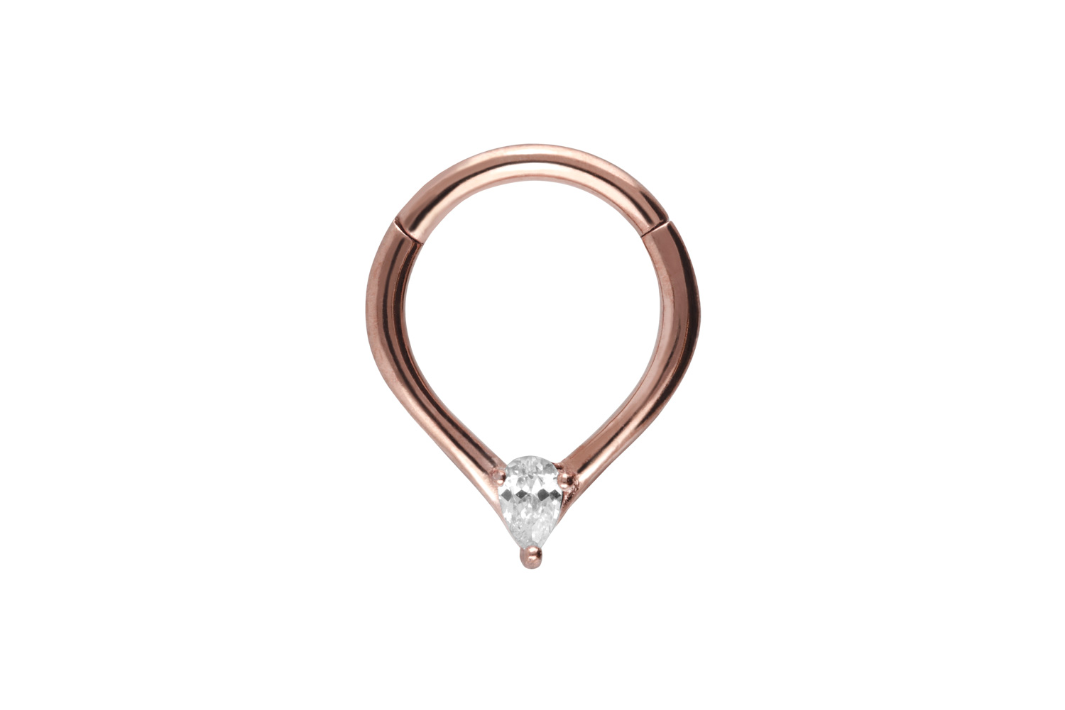 Chirurgenstahl Segmentring Clicker TROPFEN + KRISTALL