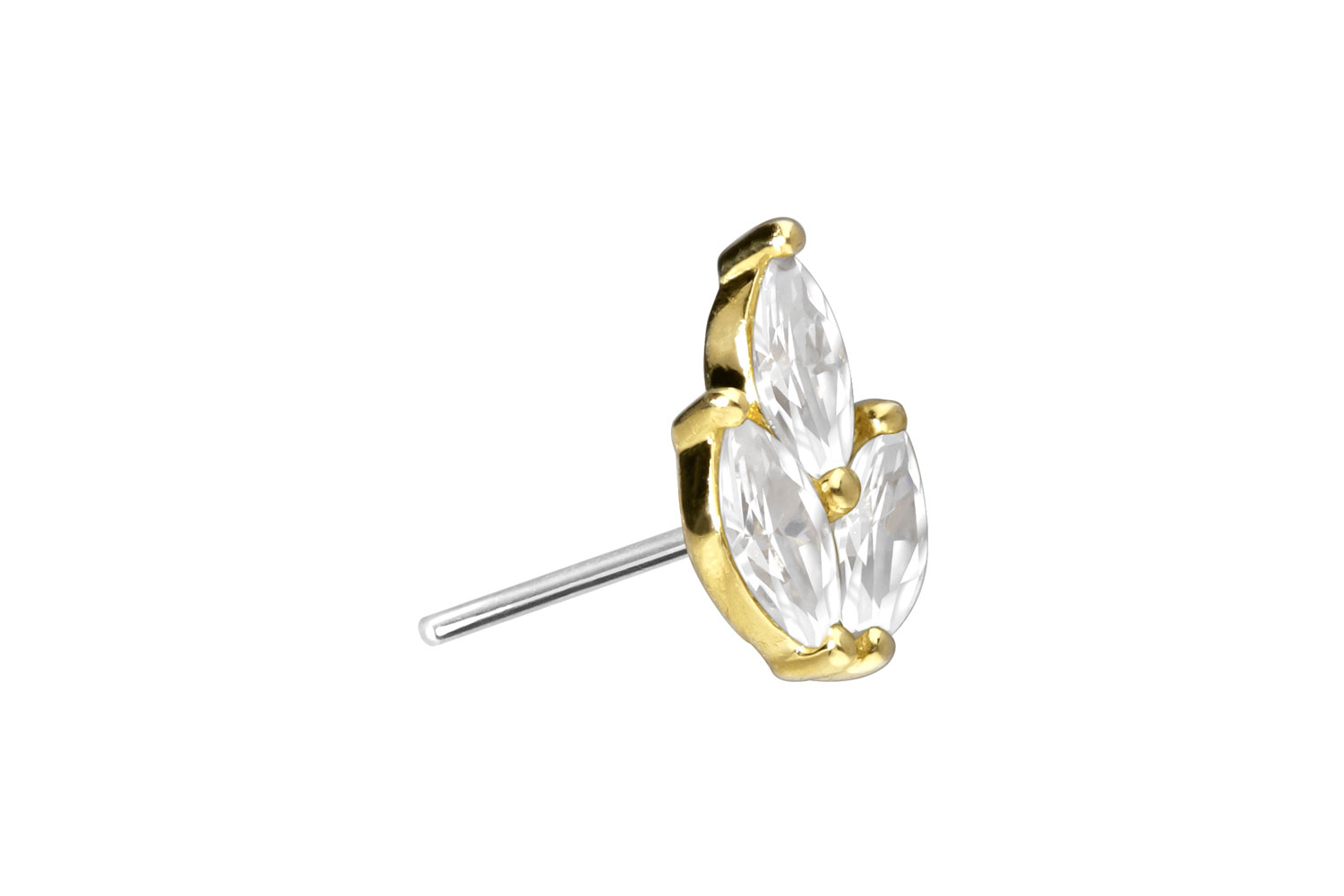 14 Karat Gold Aufsatz mit Titan Push Pin MOISSANIT-LOTUSBLÜTE 14 Karat Gold Aufsatz mit Titan Push Pin MOISSANIT-LOTUSBLÜTE