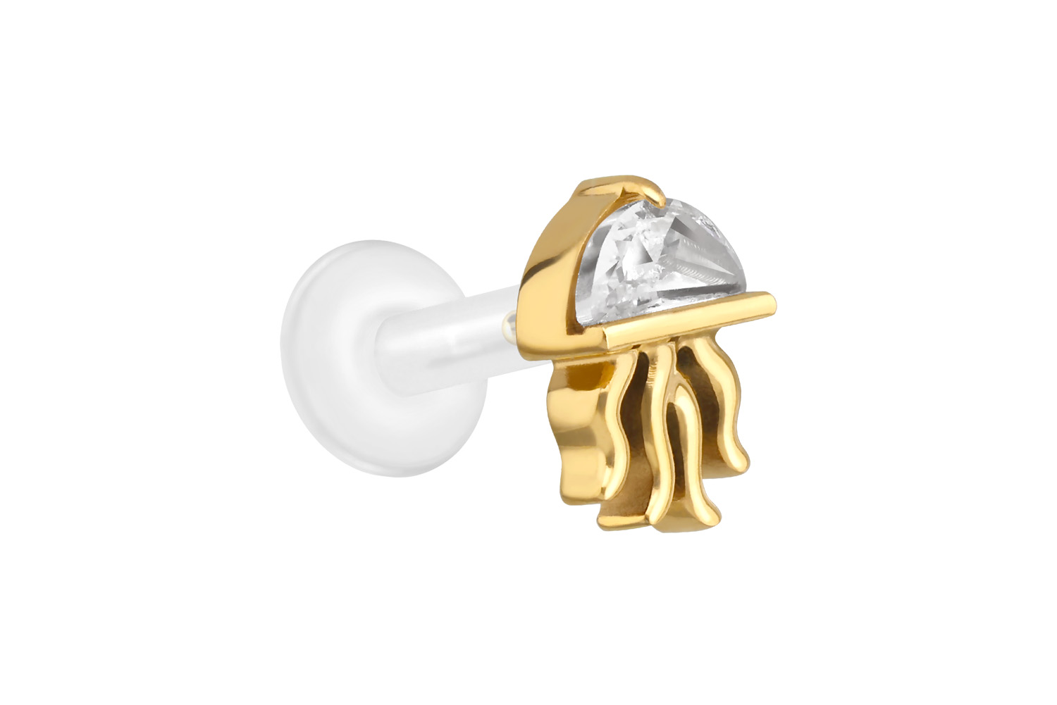 PTFE Labret mit Innengewinde + Titan-Aufsatz QUALLE