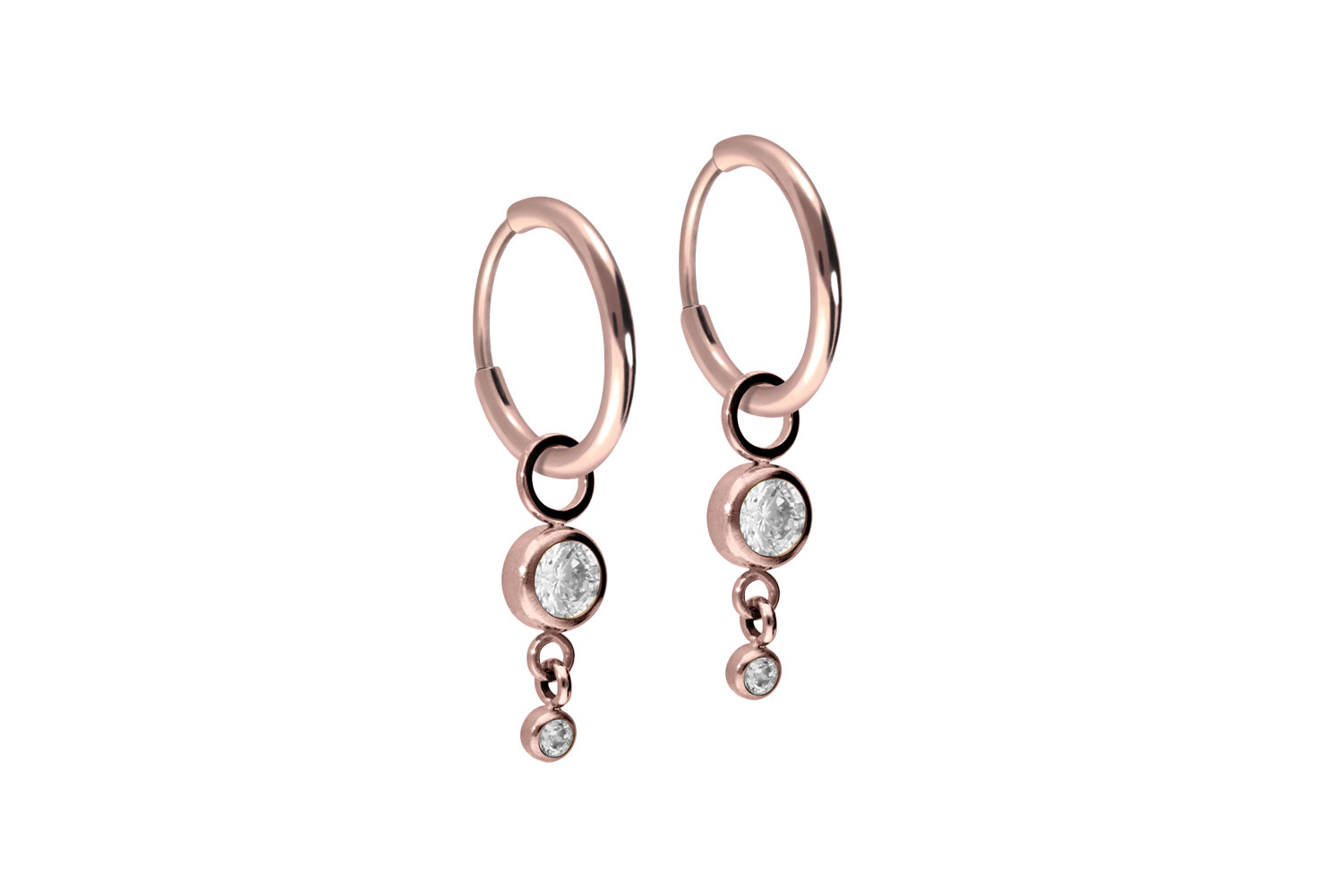 Titan Ohrclicker Creolen 2 RUNDE KRISTALLE