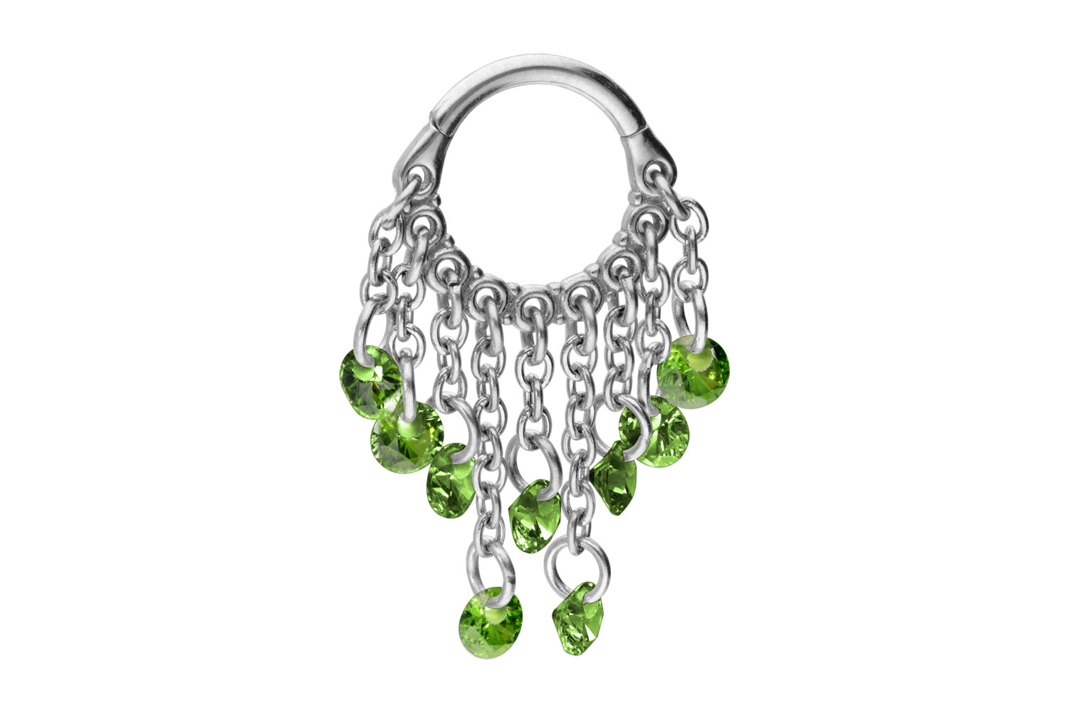 Chirurgenstahl Segmentring Clicker KETTENVORHANG + KRISTALLE