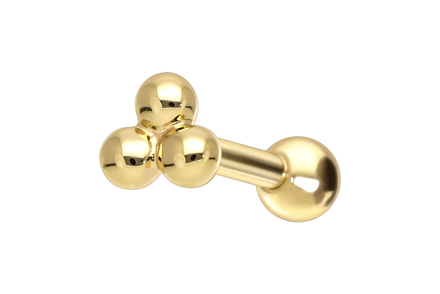14/18 carat gold ear piercing 3 BALLS