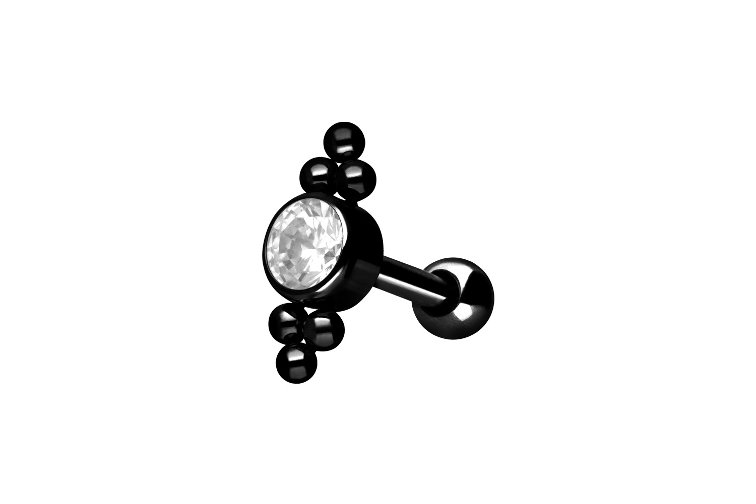 Chirurgenstahl Ohrpiercing KRISTALL + KUGELN