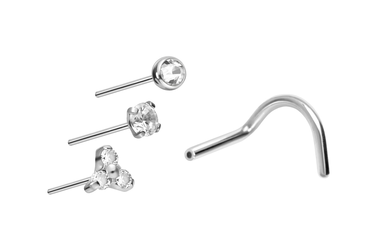 Titan Nasenstecker Spirale mit Push Fit AUFSATZ MIX