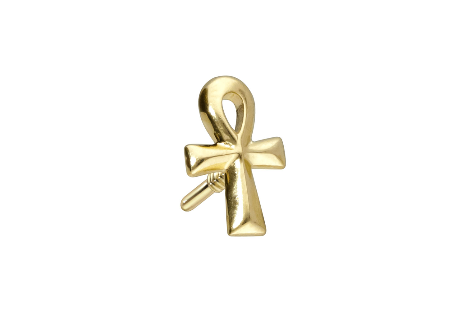 14 carat gold screw-in attachment with external thread EGYPTIAN CROSS