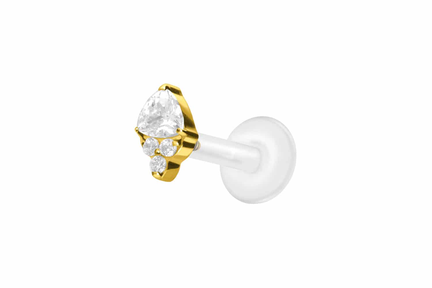 PTFE Labret mit Innengewinde + Titan-Aufsatz EINGEFASSTE KRISTALLE