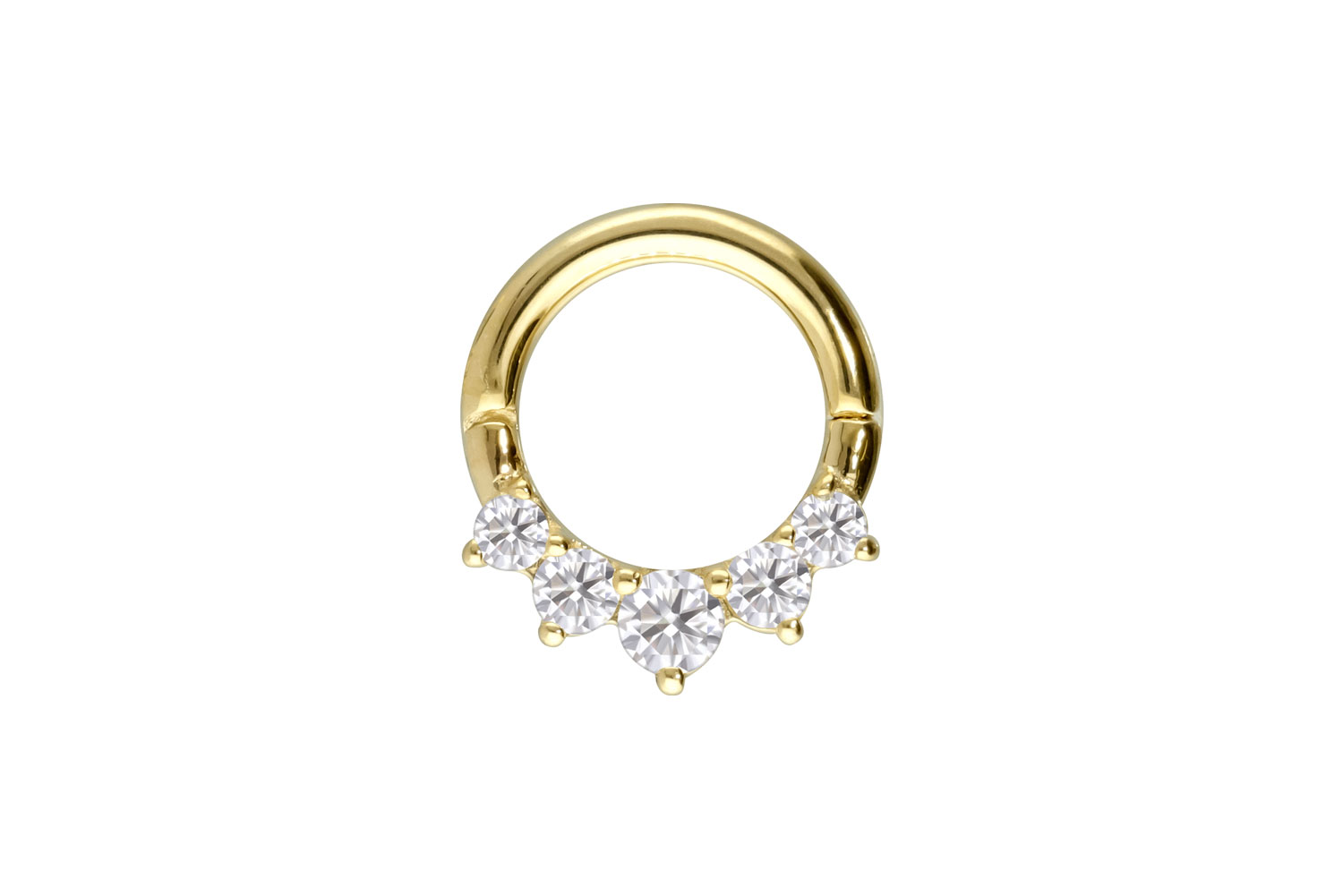 14/18 carat gold segment ring clicker 5 SET MOISSANITES