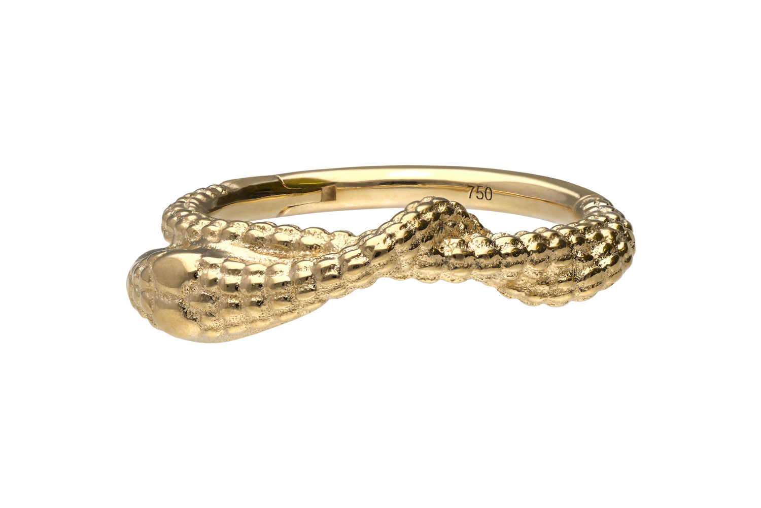18 carat gold segment ring clicker SNAKE