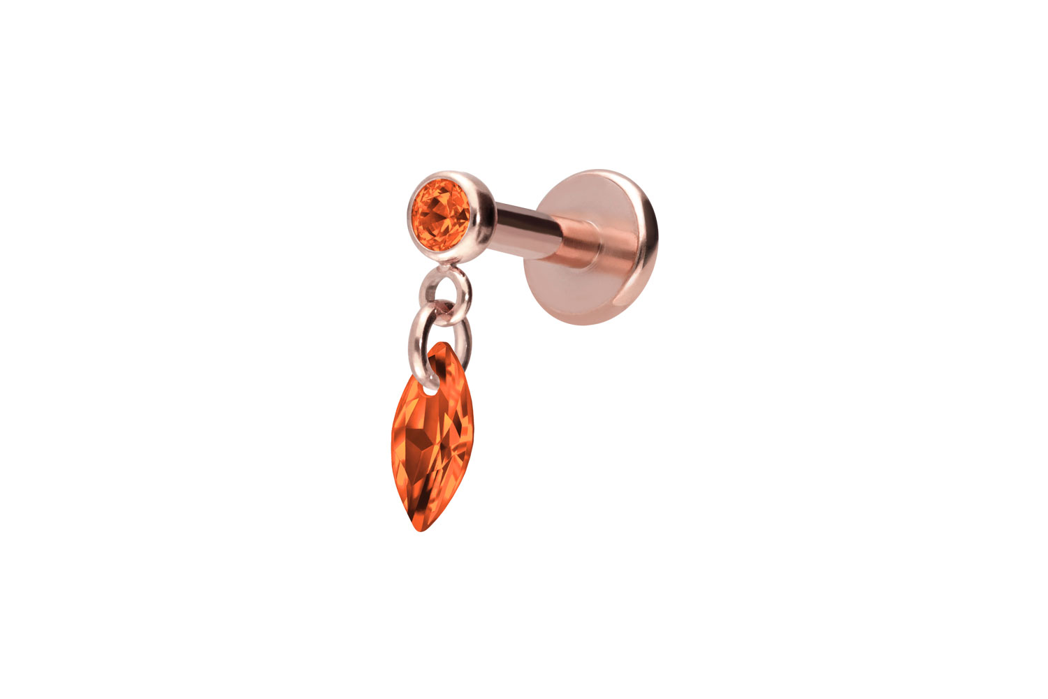 Titan Labret mit Innengewinde KRISTALLOVAL