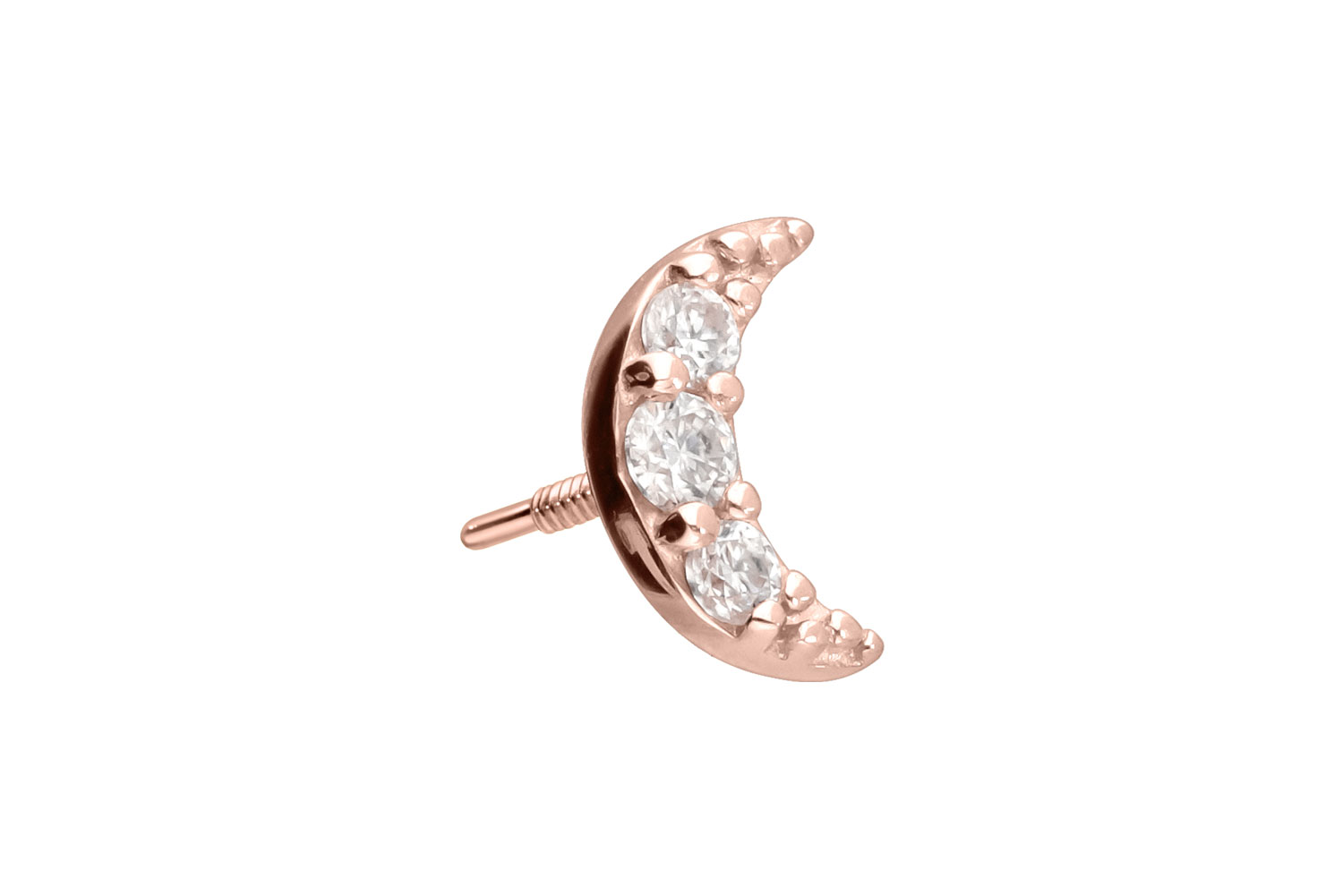 14 carat gold screw-in attachment with external thread MOISSANITE MOON