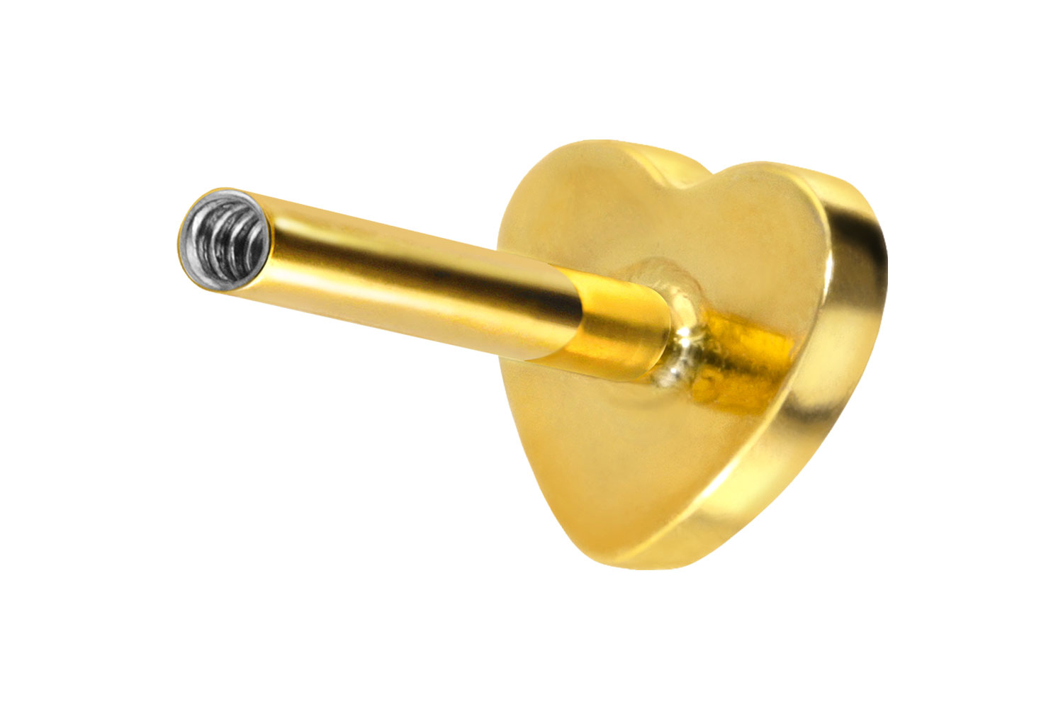 Titanium labret with internal thread without ball HEART