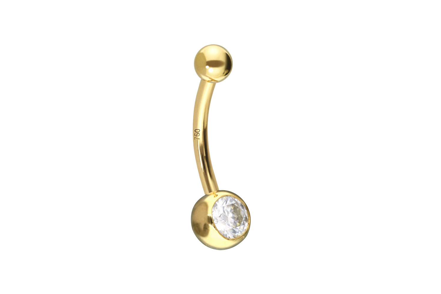 14/18 carat gold mini bananabell MOISSANITE